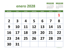 calendario enero 2028 03