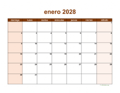 calendario enero 2028 06