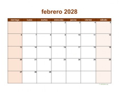 calendario febrero 2028 06