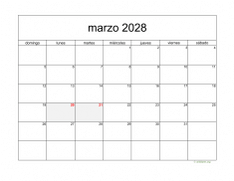 calendario marzo 2028 05