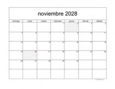 calendario noviembre 2028 05