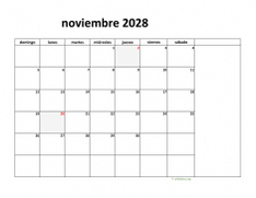 calendario noviembre 2028 08