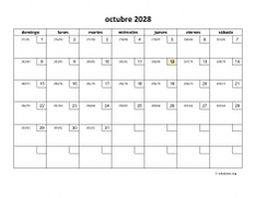 calendario octubre 2028 01