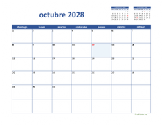 calendario octubre 2028 02