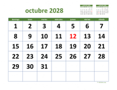 calendario octubre 2028 03