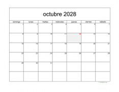 calendario octubre 2028 05