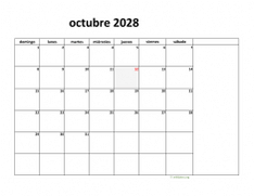 calendario octubre 2028 08