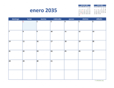 calendario mensual 2035 02