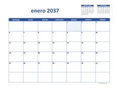 calendario mensual 2037 02