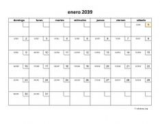 calendario mensual 2039 01