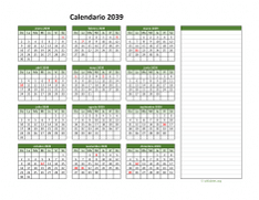 Calendario de México del 2039 01