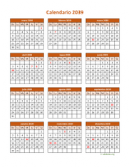 Calendario de México del 2039 06