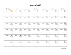 calendario mensual 2040 01