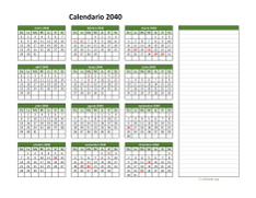 Calendario de México del 2040 01