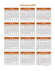 Calendario de México del 2040 06