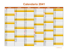 Calendario de México del 2041 09