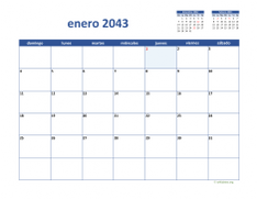 calendario mensual 2043 02