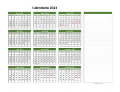 Calendario de México del 2043 01