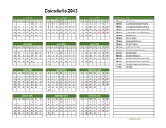 Calendario de México del 2043 02