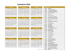 Calendario de México del 2043 03