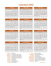 Calendario de México del 2043 07