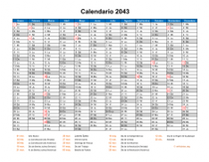 Calendario de México del 2043 08