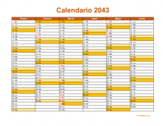 Calendario de México del 2043 09