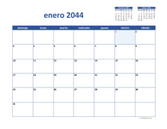 calendario mensual 2044 02