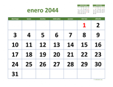 calendario mensual 2044 03