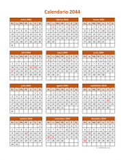 Calendario de México del 2044 06