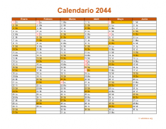 Calendario de México del 2044 09