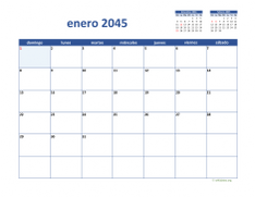 calendario mensual 2045 02