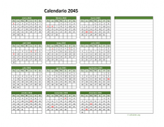 Calendario de México del 2045 01