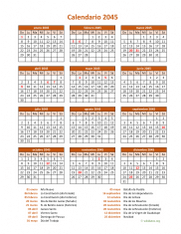 Calendario de México del 2045 07