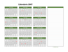 Calendario de México del 2047 01