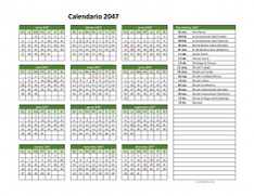 Calendario de México del 2047 02