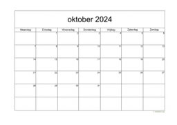 Kalender Oktober 2024 Niederlande | Wikidates.org