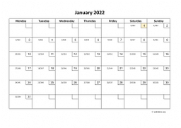 Calendar Monthly 2022 for UK 01