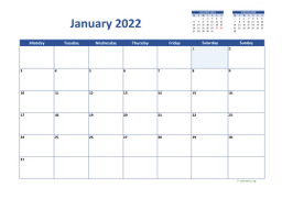 Calendar Monthly 2022 for UK 02