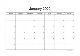 Calendar Monthly 2022 for UK 05