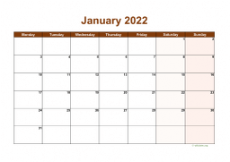Calendar Monthly 2022 for UK 06