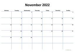 Calendar November 2022 for UK 04