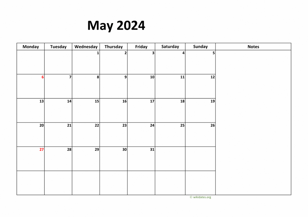 Calendar May 2024 - United Kingdom | Wikidates.org