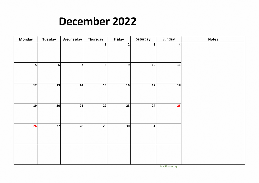 Calendar December 2022 - United Kingdom | Wikidates.org