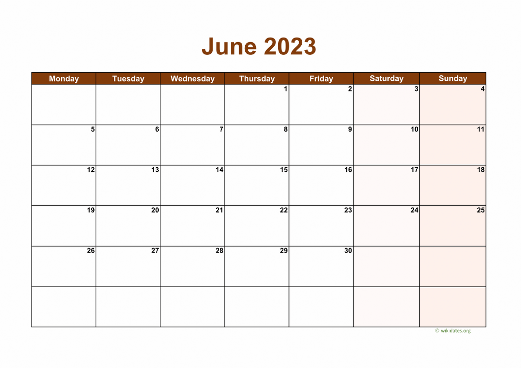 Calendar June 2023 - United Kingdom | Wikidates.org