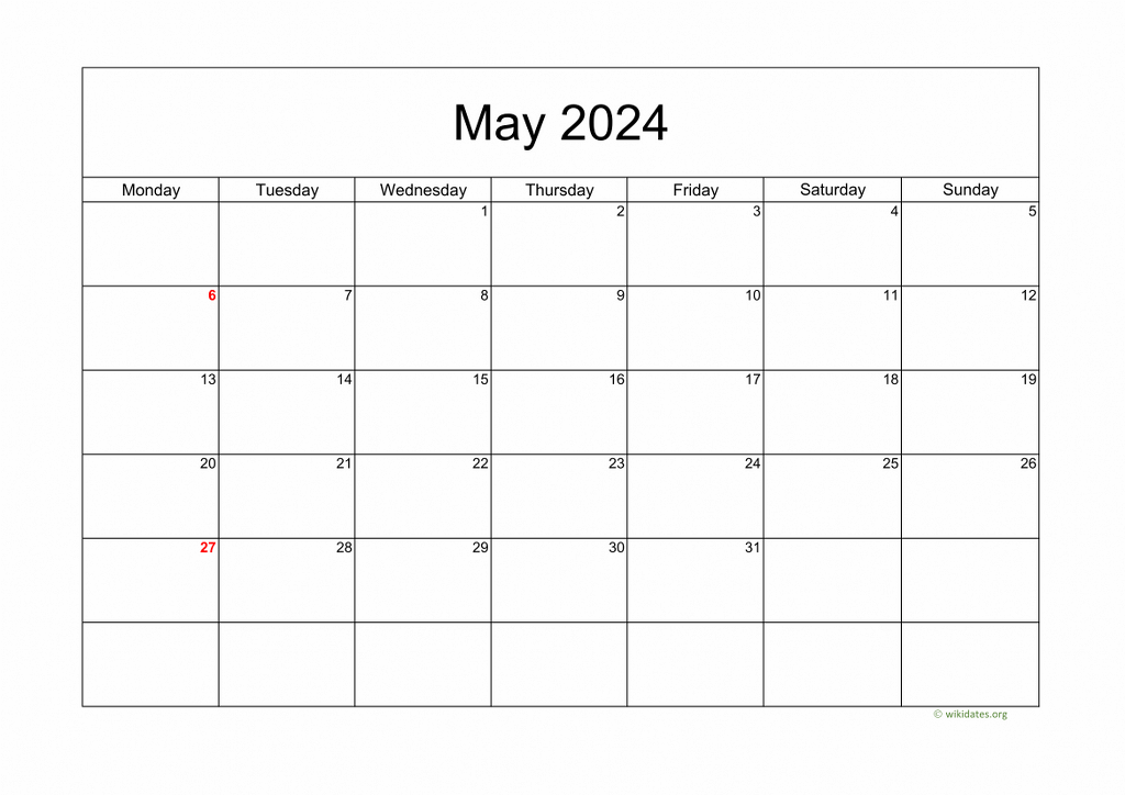 Calendar May 2024 United Kingdom